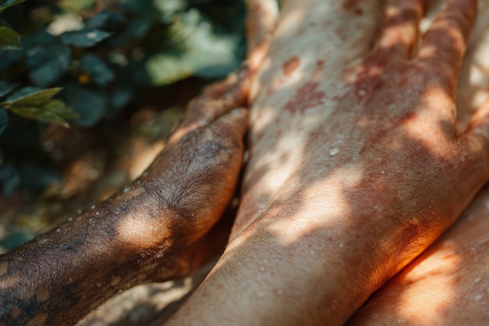 brazo con sombra y efecto de textura natural