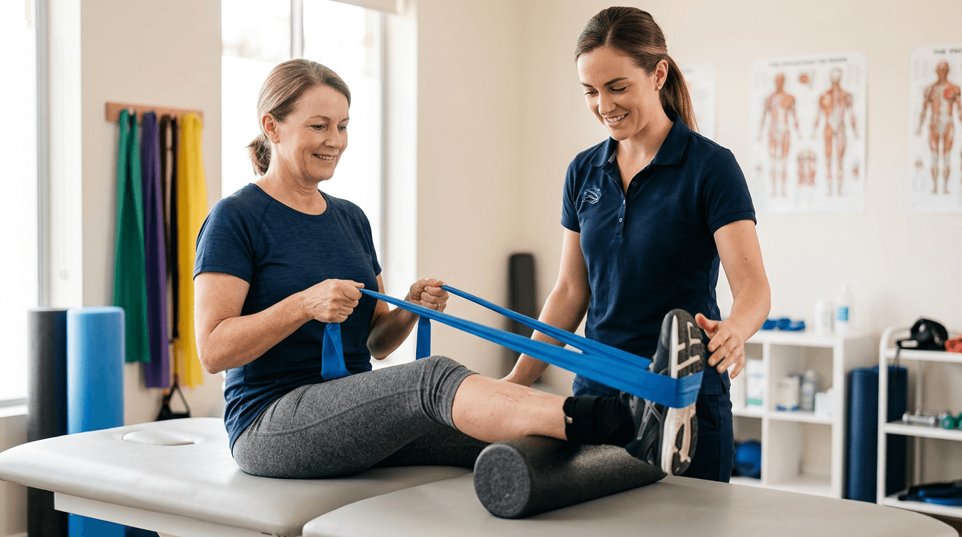 fisioterapeuta aplicando técnicas de rehabilitación