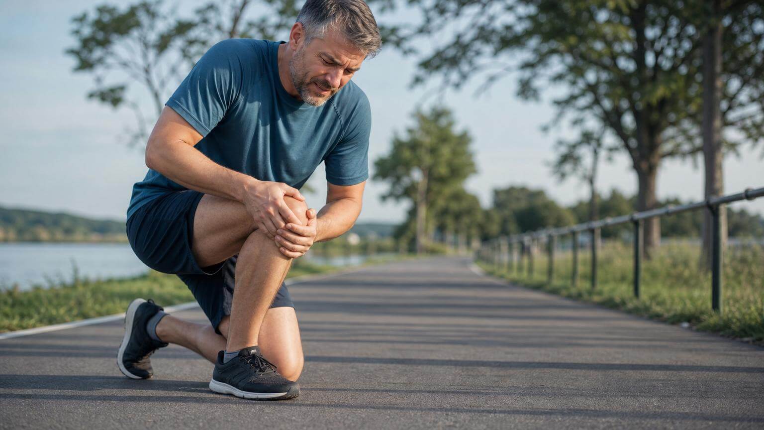 hombre con dolor de rodilla
